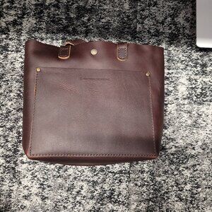 Portland Leather Mini Crossbody Tote in Grizzly (C-Sale)